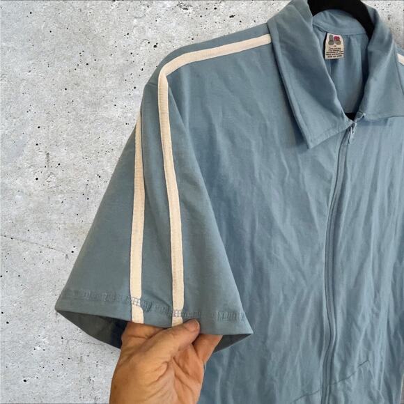 Jay Day Womens Activewear Set 2X Blue Zip Up Jacket Elastic Waist Cropped Pants - Picture 6 of 13